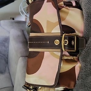 Authentic Coach Scarf print shoulder bag  multicolored